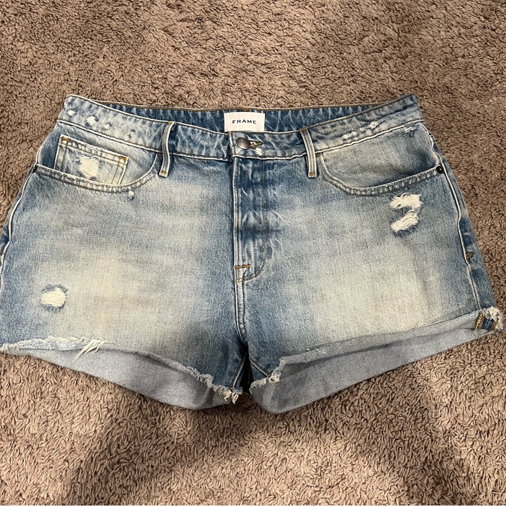 FRAME Le Cutoff Denim Shorts Size 30